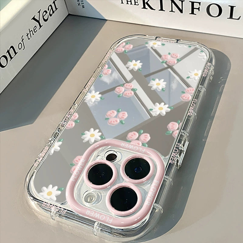 Blue Floral Transparent iPhone Case