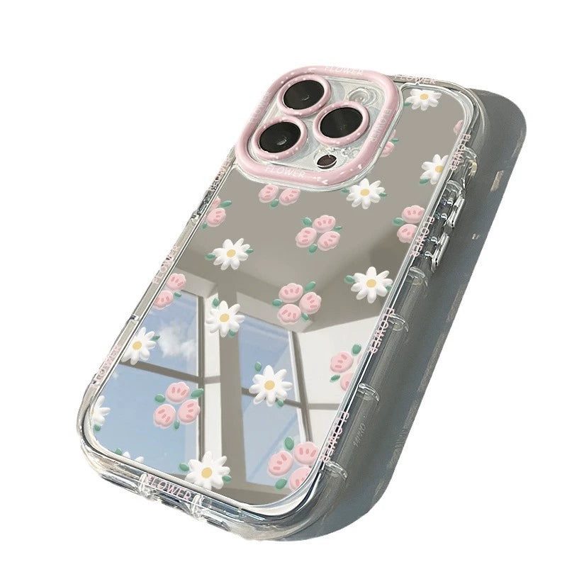 Blue Floral Transparent iPhone Case