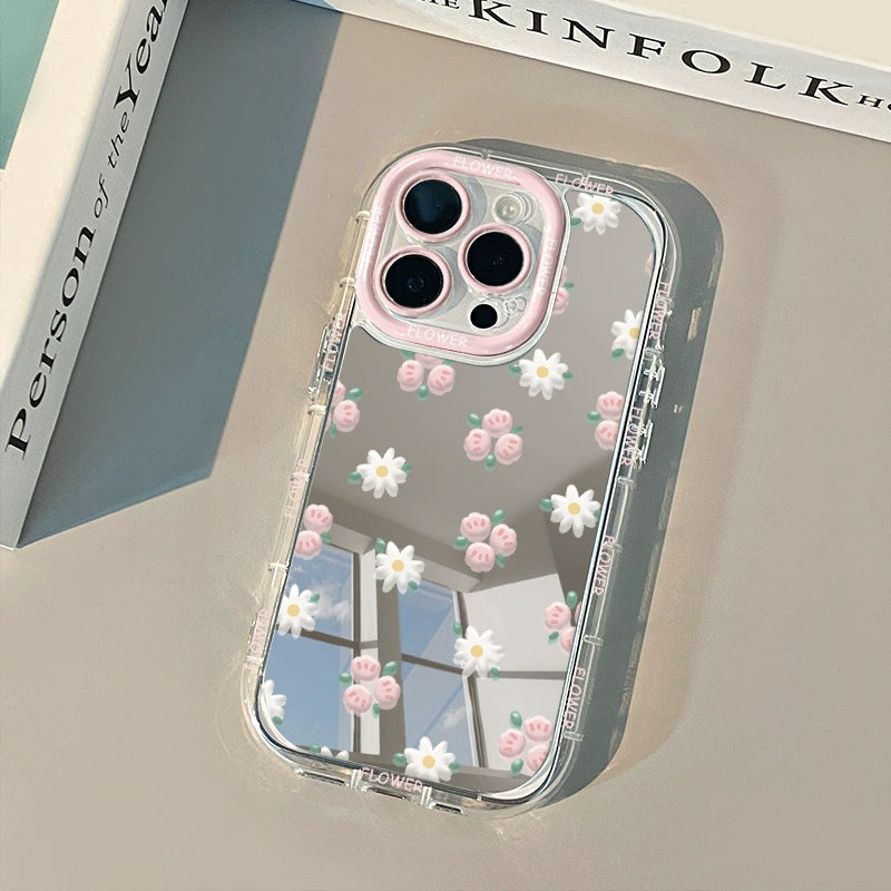 Blue Floral Transparent iPhone Case
