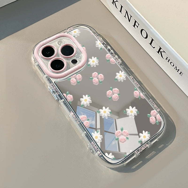 Blue Floral Transparent iPhone Case